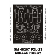 1/48 PZL P-23 Karas Paint Mask for Mirage kit (outside-inside)