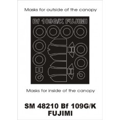 1/48 Messerschmitt Bf-109G/K erla haube Paint Mask for Fujimi kit (outside-inside)