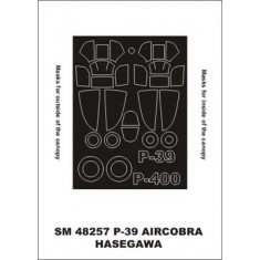 1/48 P-39 Airacobra Paint Mask for Hasegawa kit (outside-inside)