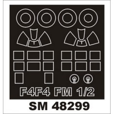 1/48 F4F-4, FM-1, FM-2 Wildcat Paint Mask for HobbyBoss kit (outside-inside)
