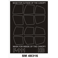 1/48 F-111 Paint Mask for HobbyBoss kit (outside-inside)