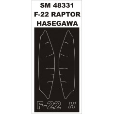 1/48 F-22 RAPTOR Paint Mask for Hasegawa kit (outside-inside)