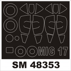 1/48 Mikoyan-Gurevich MiG-17 Paint Mask for HobbyBoss kit (outside,inside)