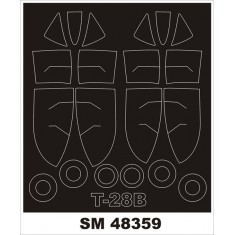 1/48 North American T-28 Trojan Paint Mask for Roden kit (outside,inside)