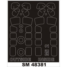 1/48 Mi-2 Paint Mask for Aeroplast kit (outside-inside)