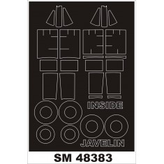 1/48 Gloster Javelin Paint Mask for Airfix kit (outside-inside)