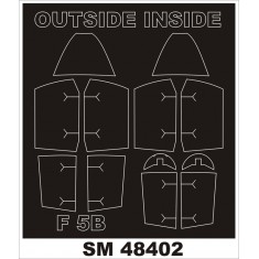 1/48 Northrop F-5B/CF-5B/NF-5B Freedom Fighter Paint Mask for Kinetic kit (outside,inside)