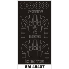 1/48 Sikorsky H-34 Paint Mask for Trumpeter kit (outside, inside)