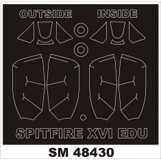 1/48 Spitfire Mk.XVI Bubbletop Paint Mask for Eduard kit (outside-inside)
