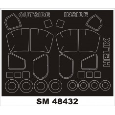 1/48 Kamov Ka-27 Helix Paint Mask for Hobby Boss kit (outside-inside)