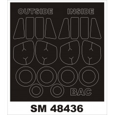 1/48 BAC Lightning T4 Paint Mask for Sword kit (outside-inside)