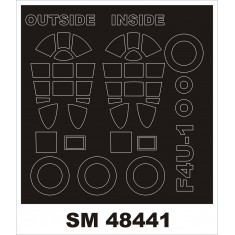 1/48 Vought F4U-1 Corsair Paint Mask for Hobby Boss kit (outside-inside)