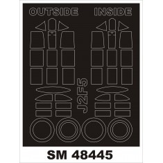 1/48 Grumman J2F-5 Duck Paint Mask for Merit kit (outside-inside)