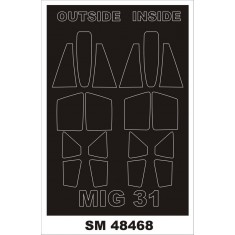 1/48 Mig-31 Paint Mask for Hobby Boss kits (Outside, Inside)