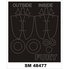1/48 Sea Fury FB.11 Paint Masks for Airfix kits (outside, inside)