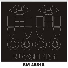 1/48 Bloch 151 Paint Mask for Dora Wings kits (outside, inside)