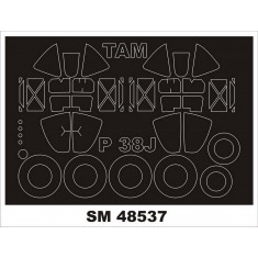 1/48 Lockheed P-38J Lightning Masking for Tamiya kits (outside, inside)