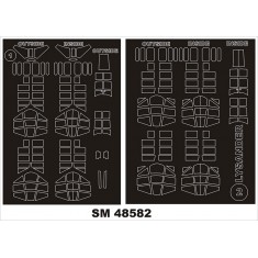 1/48 Westland Lysander I Canopy Masking for Airfix Kit (Outside, Inside)