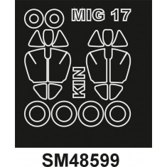 1/48 Soviet MiG-17F Canopy Paint Masks for Kinetic kit