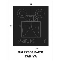 1/72 P-47D Bubbletop Thunderbolt Paint Mask for Tamiya kit (outside)