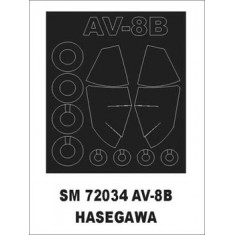 1/72 AV-8B Harrier II Paint Mask for Hasegawa kit (outside)