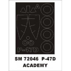 1/72 Republic P-47D Thunderbolt Paint Mask for Academy kit (outside)
