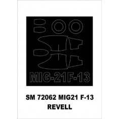 1/72 Mikoyan-Gurevich MIG 21F-13 Paint Mask for Revell kit (outside)