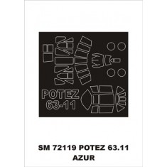 1/72 Potez 63.11 French Reconnaissance Plane Paint Mask for Azur kit (outside)