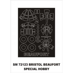 1/72 Bristol Beaufort Paint Mask for Special Hobby kit (outside)