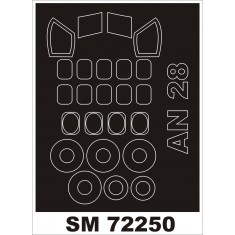 1/72 Antonov An-28 Paint Mask for Aeroplast kit (outside)