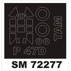 1/72 Republic P-47D Thunderbolt Razorback Paint Mask for Tamiya kit (outside)