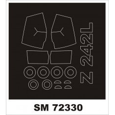 1/72 Zlin 242L Paint Masks for AZ-Model kits (outside)