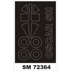 1/72 Ki-43 Oscar Canopy and Wheel Masks for Special Hobby kits (Outside)