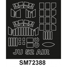 1/72 WWII German Junkers Ju 52 Canopy Paint Masks for Airfix kit