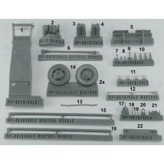1/48 GMC CCKW 2.5t 6x6 Bumper Additional Canisters, Winch, Double Tyres & Crane for Tamiya kits
