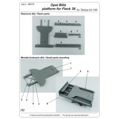 1/48 Opel Blitz FlaK38 Platform Conversion set for Tamiya German 3t 4x2 Cargo Truck