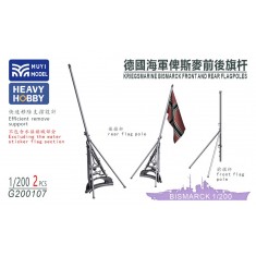 1/200 Kriegsmarine Bismarck Fore & Aft Flagpoles x2