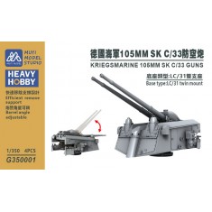 1/350 Kriegsmarine 105mm SK C/33 Guns (LC/31 Twin Mount) x4