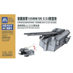 1/350 Kriegsmarine 105mm SK C/33 Guns (LC/31GE Twin Mount) x4