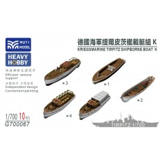 1/700 Kriegsmarine Tirpitz Ship's Boats K x10