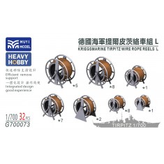 1/700 Kriegsmarine Tirpitz Wire Rope Reels L x32