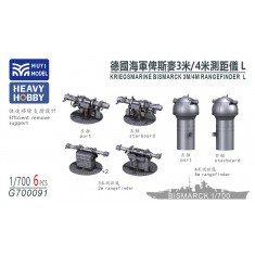 1/700 Kriegsmarine Bismarck 3m/4m Rangefinder L x6
