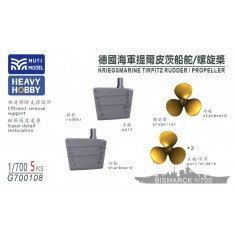 1/700 Kriegsmarine Tirpitz Rudder & Propellers x5