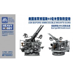 1/700 US Navy Twin 40mm Bofors Mounts x12