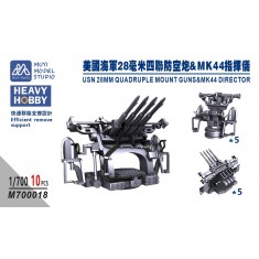 1/700 US Navy Quad 28mm Mounts & Mk.44 Director x10