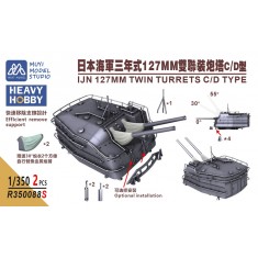 1/350 IJN Type C/D Twin 127mm Turrets x2