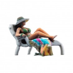 HO Scale Woman in a Deck Chair