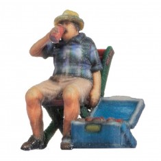 HO Scale Man on a Folding Chair
