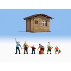 HO Scale In the Garden Plot (building & figures)