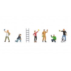HO Scale Graffiti Sprayers (6 coloured figures with accessories)